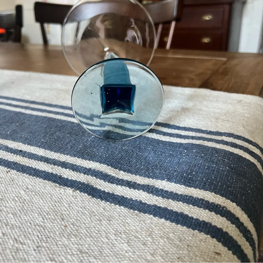 Bombay Sapphire Gin Collector Blue Twist Stem Martini Glass Star Trek Chic Y2K
